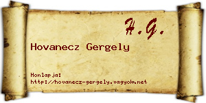 Hovanecz Gergely névjegykártya